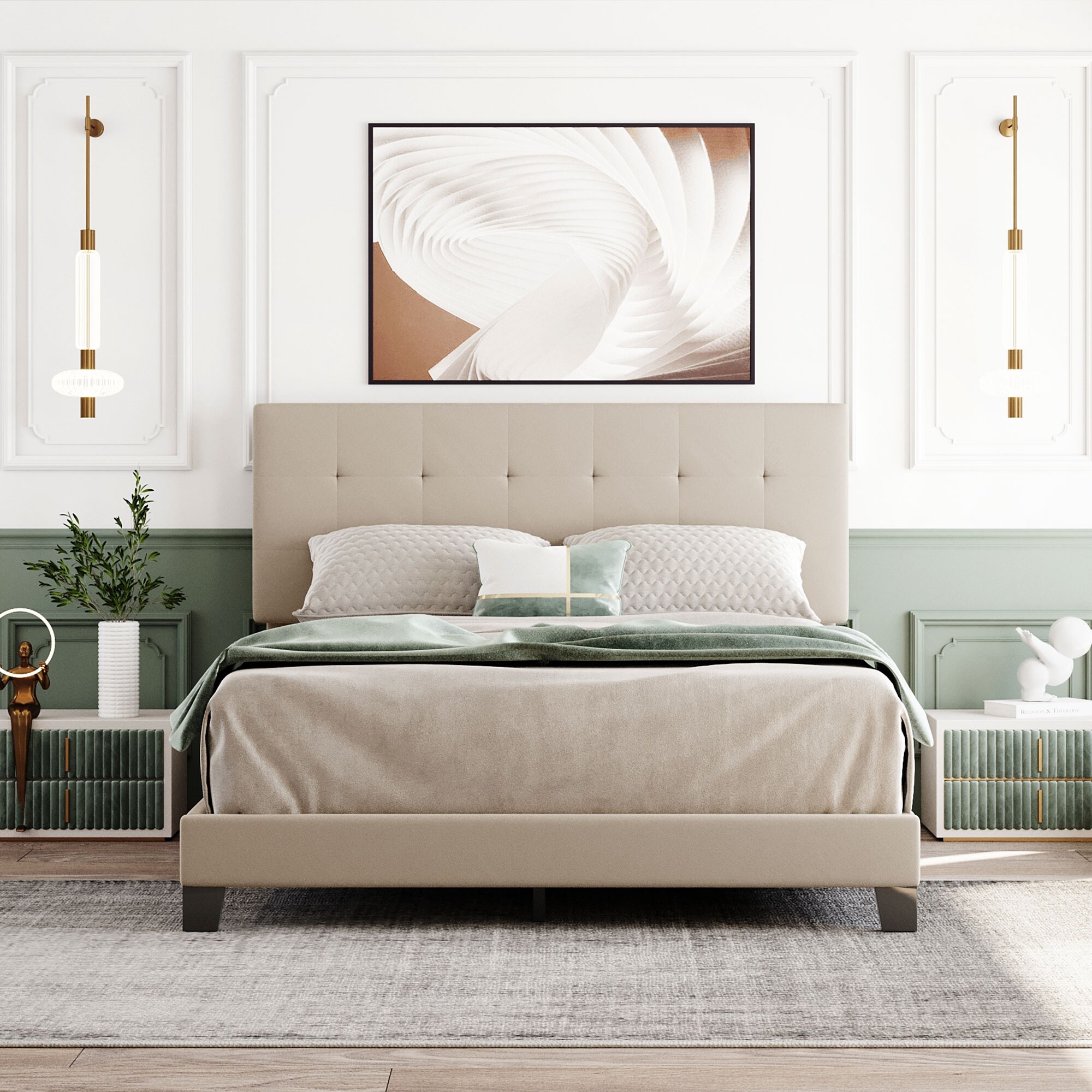 Queen size bed and box spring sale
