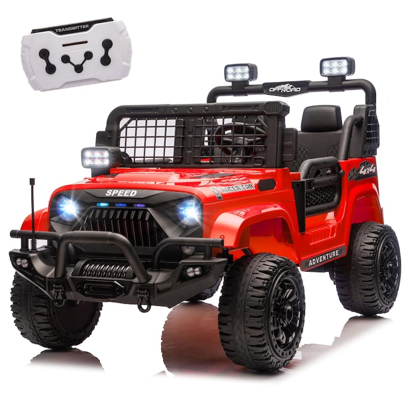 Engineering Car Remote Control Kids Ride-On Car with Bluetooth, Electric Car Off-Road Toy Car with LED Lights