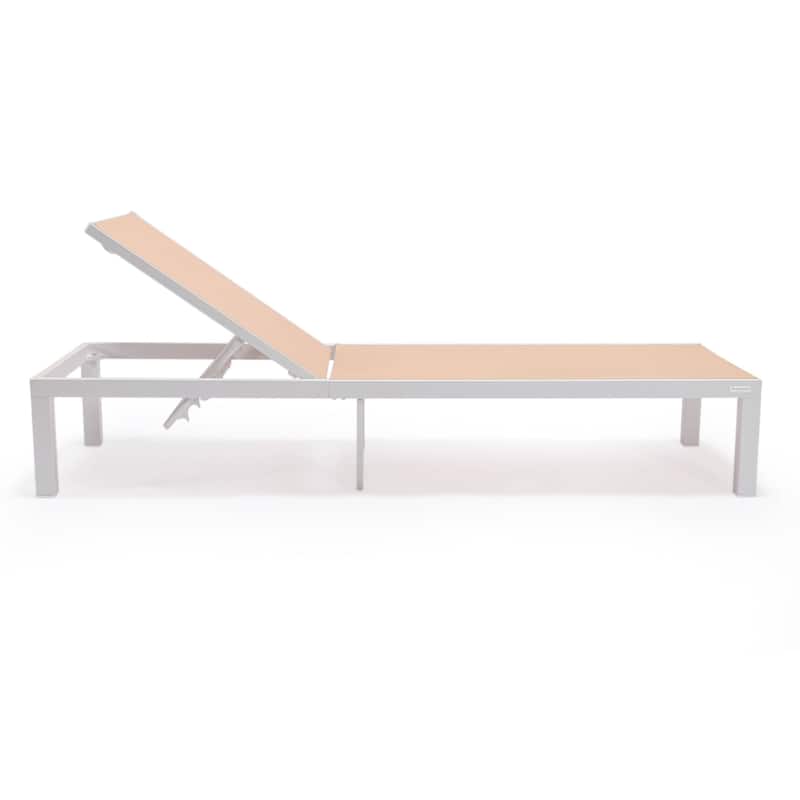 Aluminum Beach Pool Sun Lounge Chair Sling Mesh Fabric Reclining Stackable Lounger Chair