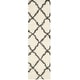 preview thumbnail 92 of 162, SAFAVIEH Dallas Shag Giusy Trellis 1.5-inch Thick Rug 2'3" x 10' Runner - Ivory/Dark Grey - Runner