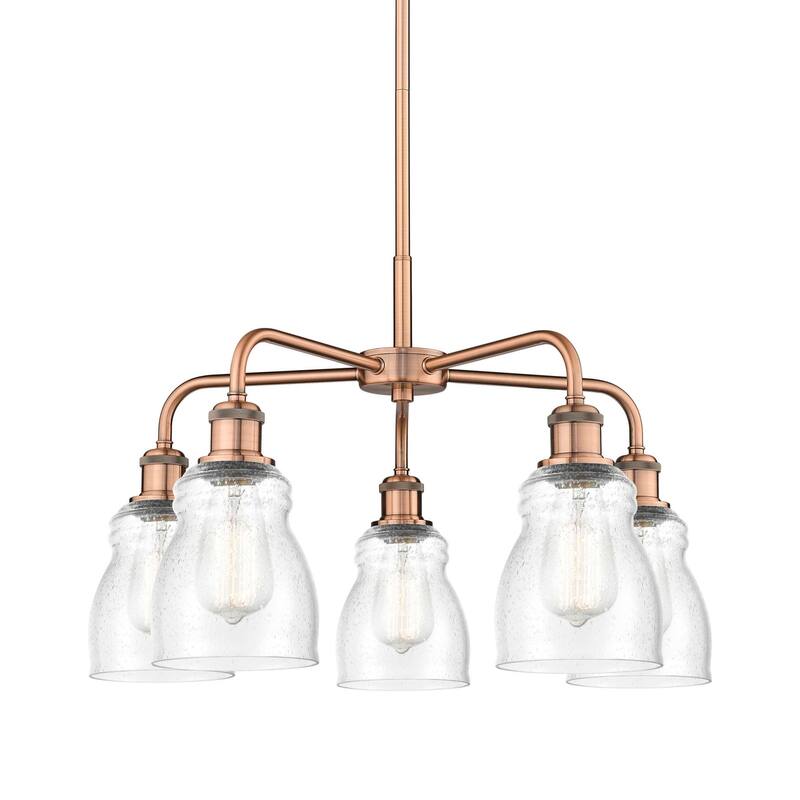 Innovations Lighting 516-5CR-15-23 Ellery Chandelier Ellery 5 Light - Antique Copper / Seedy
