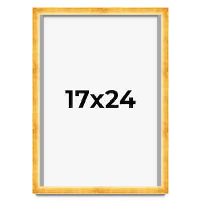 17x24 Shadow Box Frame Gold | 1.625 Inches Deep Real Wood Traditional