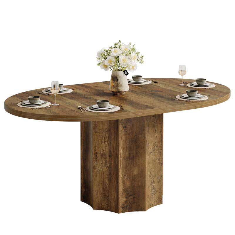 Oval Dining Table, Kitchen Table for Living Room, Dinner Reception Room