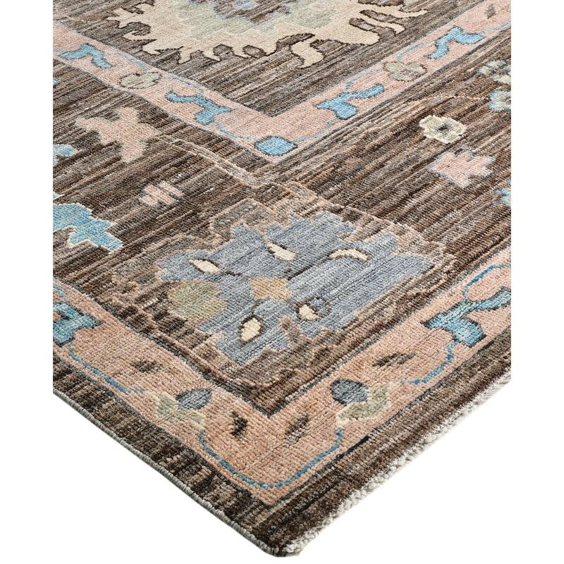 Oushak One-of-a-Kind Hand-Knotted Area Rug - Brown - 9' 11" x 13' 8"