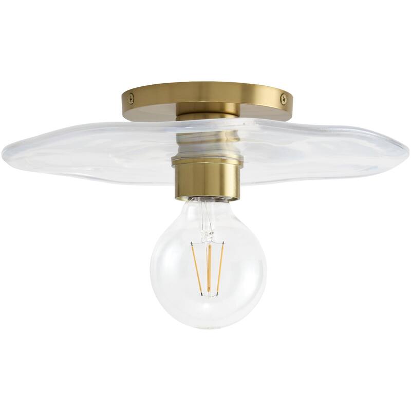 Livabliss Veyla Modern Wall Sconce - 6"L x 11"W x 11"H - Brass/Clear
