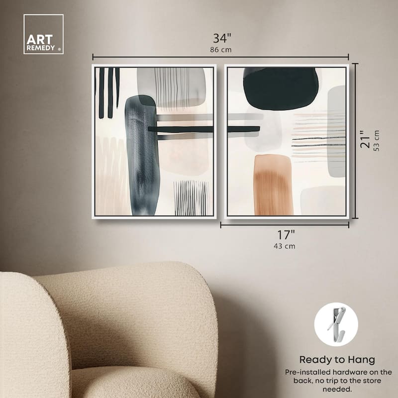 Softened Dimensions Canvas Set of 2 by Art Remedy