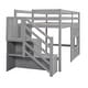 preview thumbnail 4 of 16, Twin Loft Bed with Storage Staircase & Window, Gray