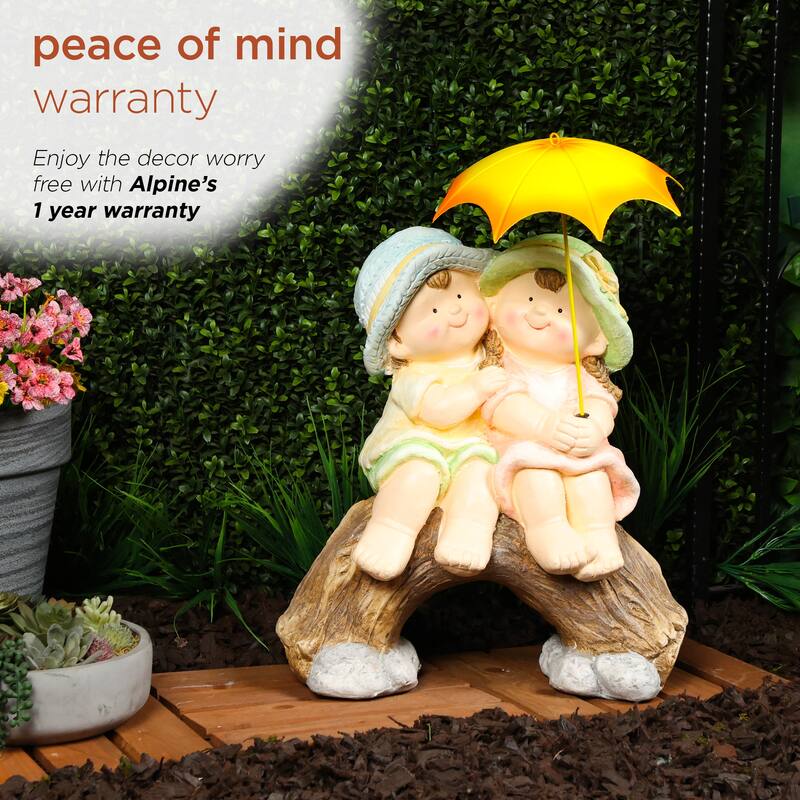 Boy and Girl With Umbrella Statue