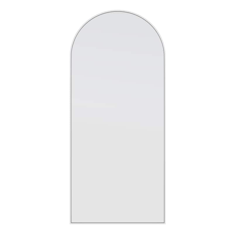 Glass Warehouse Large Arch Shape Stainless Steel Framed Mirror