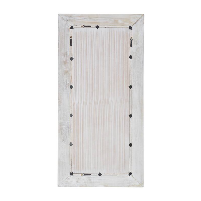 Brown Wood Intricately Carved Floral Room Wall Mirror