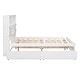preview thumbnail 12 of 14, Full Size Platform Bed with Storage Headboard, Charging Station, 4-Drawers, Solid Pine Wood Bed Frame for Bedroom, White
