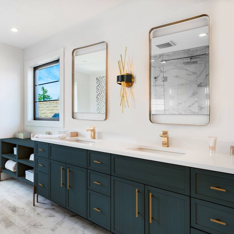 Modern Gold LED Wall Sconce Contemporary Branch Design Vanity Light - W5.1" x H21.7" x D3.7"
