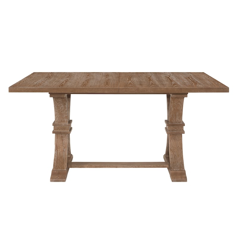 Christopher Knight Home - Rustic Extendable Dining Table with Rubberwood X-Frame Base and Extension Leaf