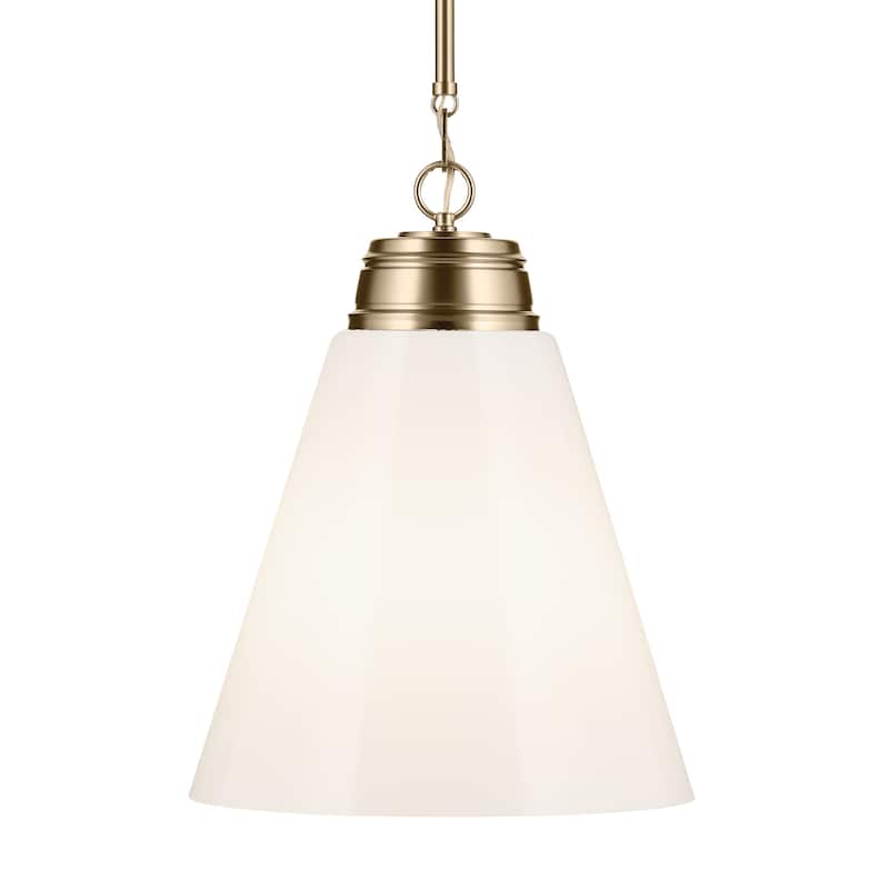 Kichler Lighting Marsailli 19.75" 1-Light Large Pendant with Opal Glass in Champagne Bronze - 15.75