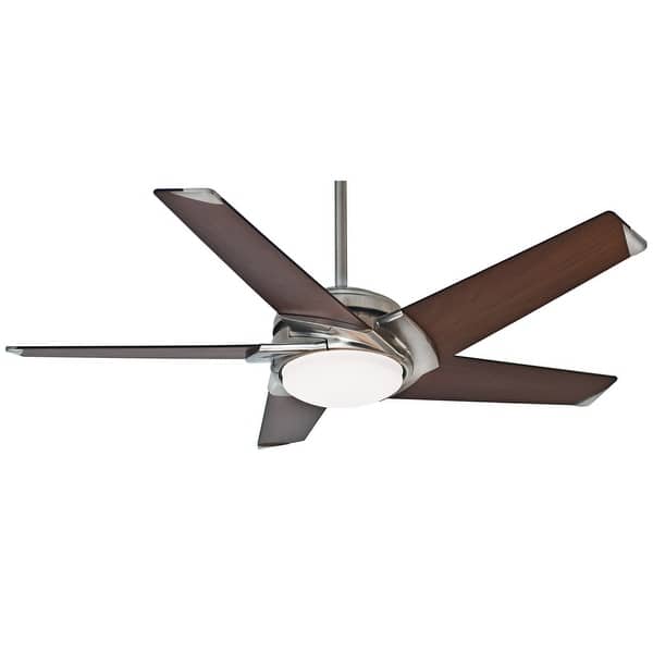 slide 1 of 7, Casablanca 54" Stealth Ceiling Fan with LED Light Kit and Handheld Remote Brushed Nickel