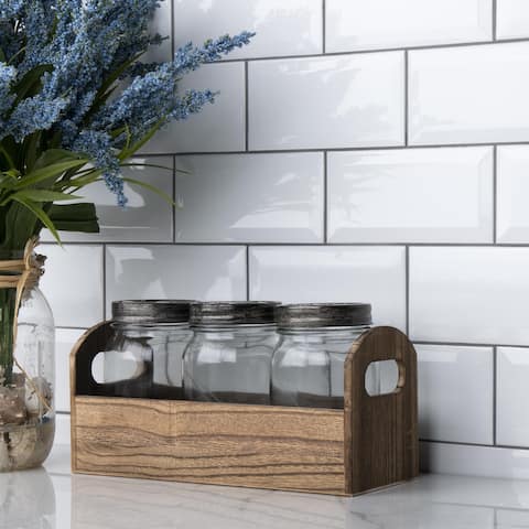 Merola Tile Crown Heights Beveled Glossy 3" x 6" White Ceramic Wall Tile