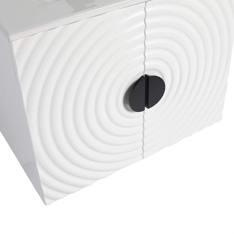 Pellabay Modern Bathroom Vanity with Fluted Circular Doors - Sink Included