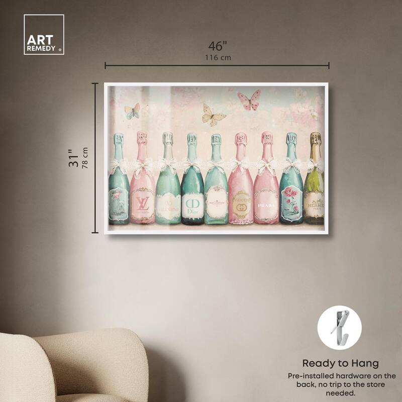 Champagne Mint and Pink Shadowbox by Art Remedy