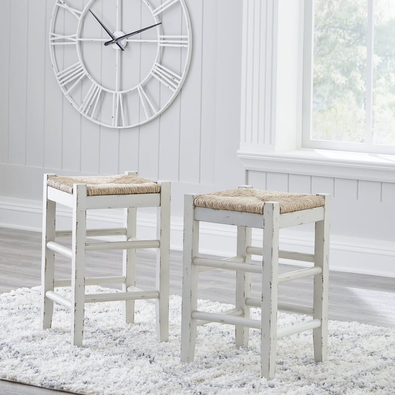 Mirimyn Stool, Set of 2 - White - Counter Height/Bar Height