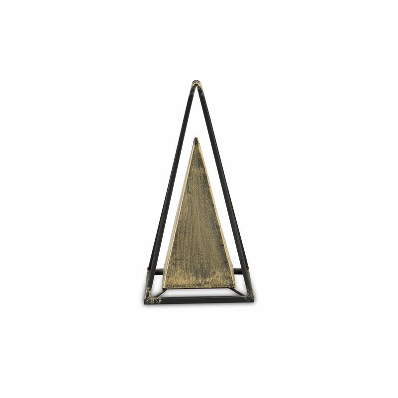 HomeRoots Narrow Metal Triangular Decorative Sculpture - 6' X '12' X '6