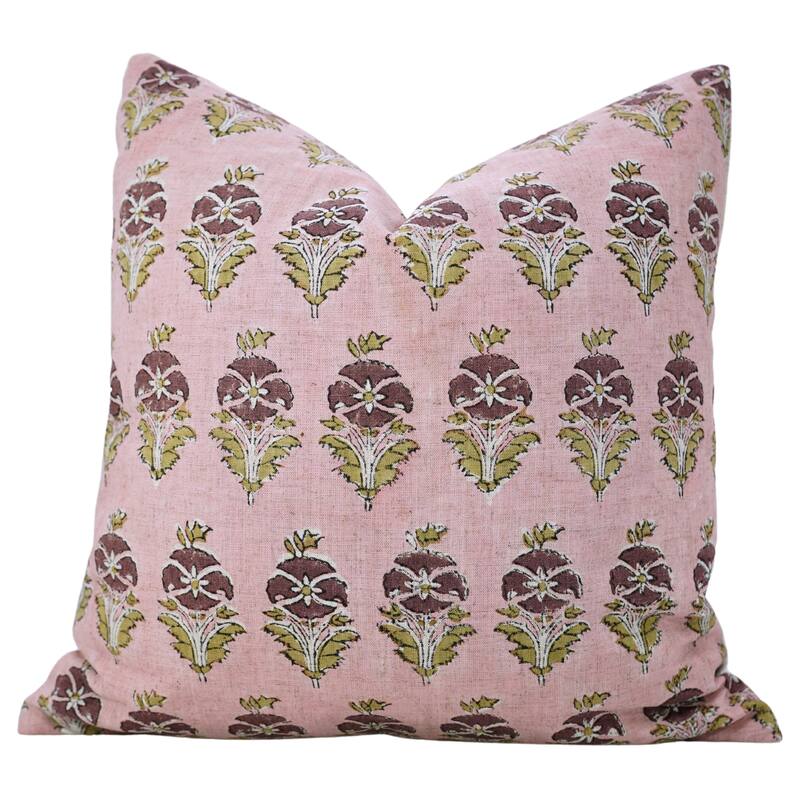 Fabdivine Floral Cushion Cover Viscose Linen for Sustainable Home Gifts Rectangle 12x20 Inch Farmhouse Pillowcase, Mor Mukut