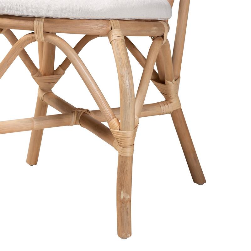 Jerica Modern Bohemian Natural Brown Rattan Dining Chair