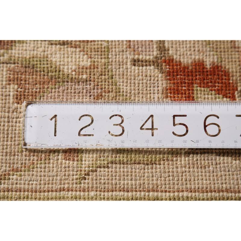 Vegetable Dye Brown Peshawar Oriental Area Rug Handmade Wool Carpet - 9'0"x 11'10"