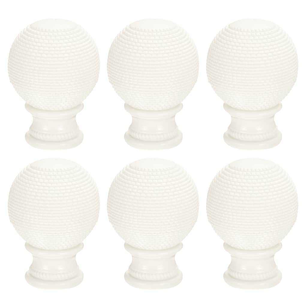 6Pcs Plastic Rhombic Curtain Rod Finials Fit 26-28mm Dia Drapery Rail