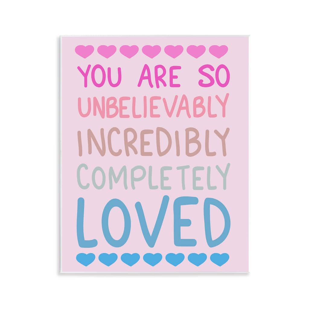 Stupell Incredibly Loved with Hearts Wall Plaque Art Design By Sweet Melody Designs