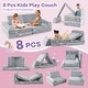 preview thumbnail 3 of 5, 8 pcs Modular Kids Toddler Glow-in-Dark Play Sectional Sofa w/Handles