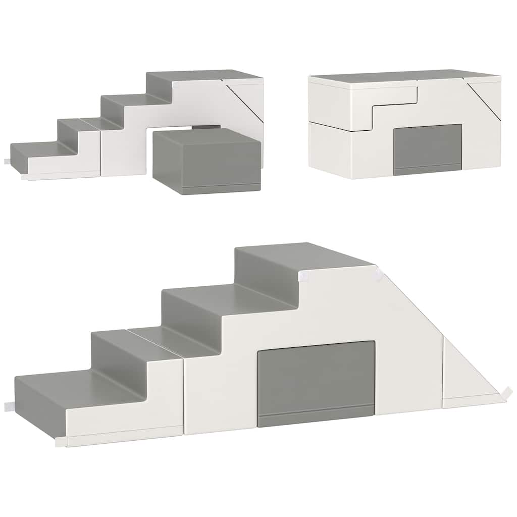 Foam Play Set for Toddlers and Children, Easy-to-clean 2 Piece Soft & Safe Kids Climbing Set for Crawling or Sliding