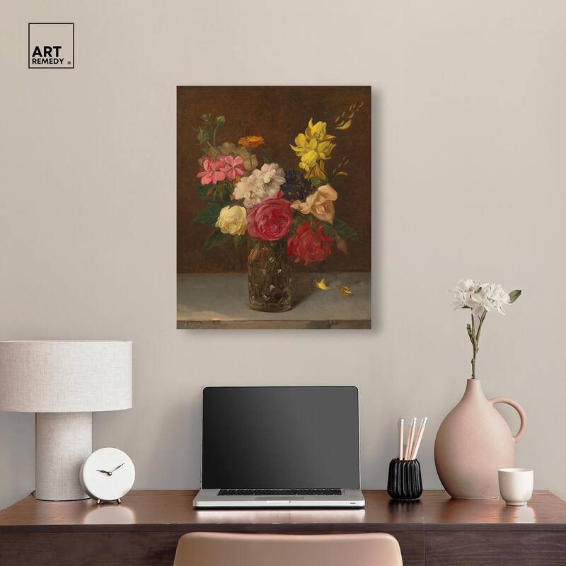 Babcock Flowers in Cut Glass Canvas by Art Remedy, Gallery Wrapped