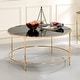 preview thumbnail 5 of 12, Llewellyn Contemporary 36-inch Glass Top Round Coffee Table by Furniture of America