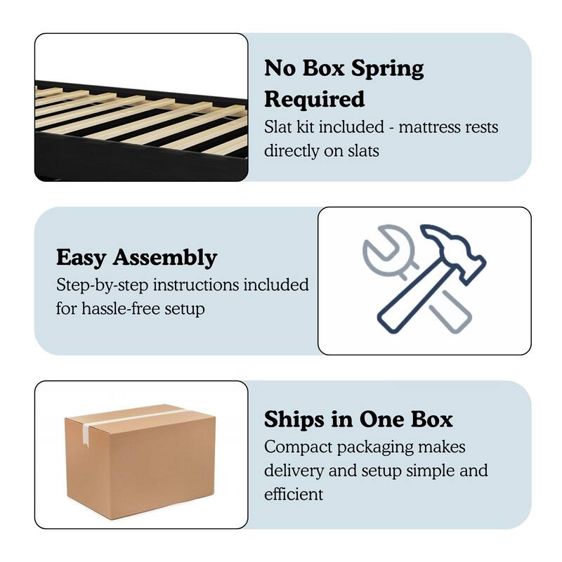 CraftPorch Wooden Twin Mates Bed with Storage