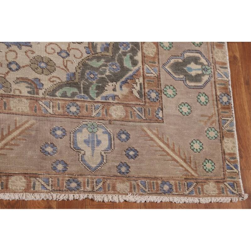 Overdyed Vintage Tabriz Persian Vintage Rug Hand-Knotted Wool Carpet - 6'5"x 9'1"