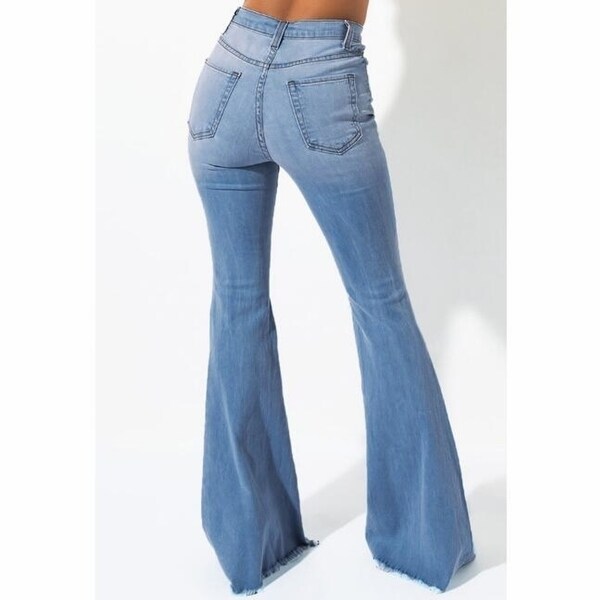 elastic waist flare jeans