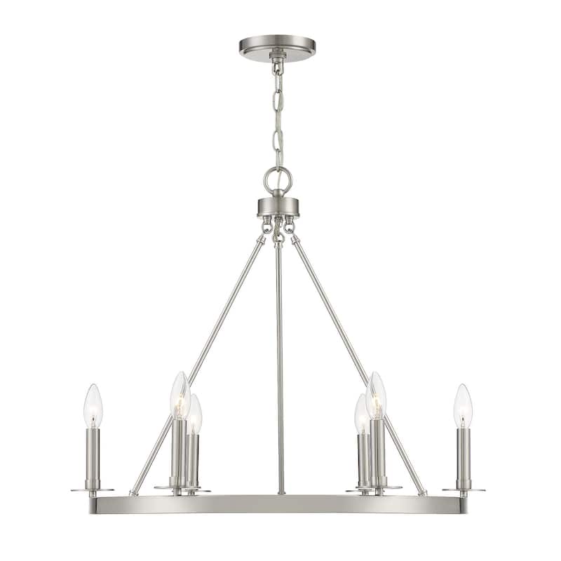 Meridian M10093 6 Light 26" Wide Taper Candle Style Chandelier