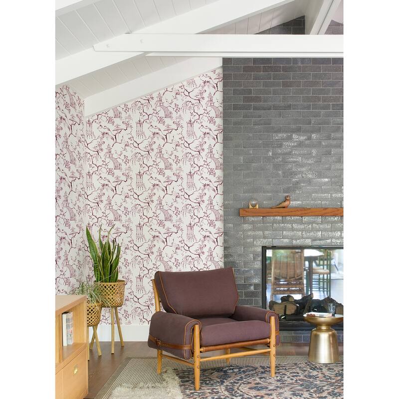 A-Street Prints Serena Plum Chinoiserie Wallpaper
