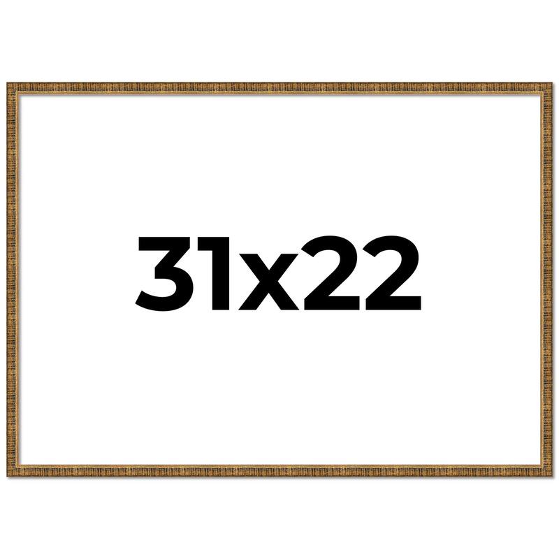 31x22 Frame Gold Solid Wood Picture Frame - Complete Modern Photo