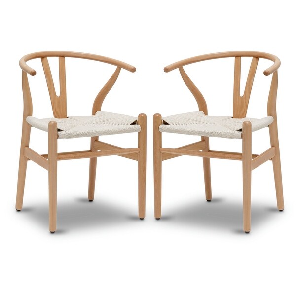 Poly & bark top weave chair in natural