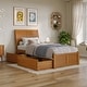 preview thumbnail 3 of 85, Portland Platform Bed with Footboard and Storage Drawers Light Toffee - Twin XL
