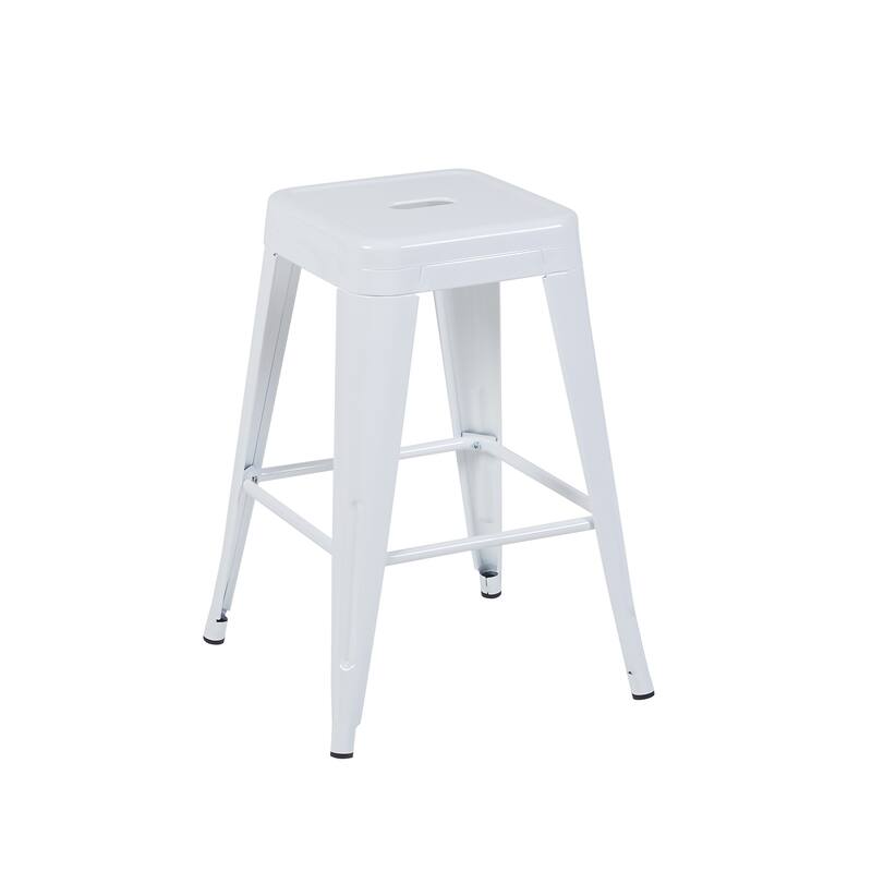 AC Pacific 24 Inch Industrial Stackable Metal Counter Stools Set of 2