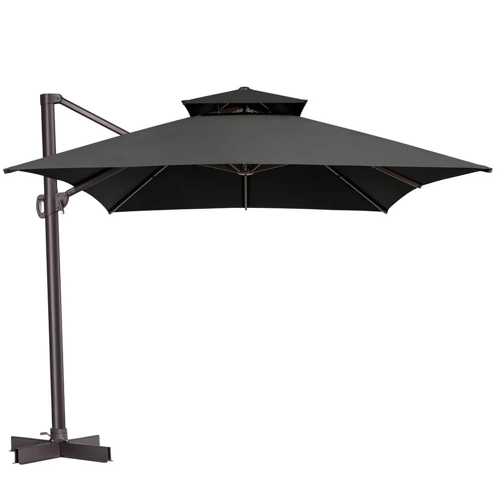 Pellebant 10 X 13 Feet Outdoor Cantilever Umbrella with Double Top