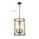 preview thumbnail 8 of 20, Modern Farmhouse Cylinder Pendant Light Wood Grain Island Light for Kitchen Island Dining Room