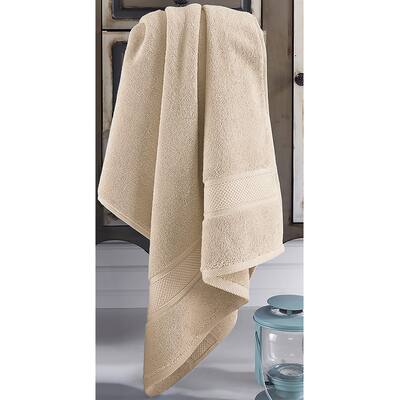 3 Piece Set - Beige Cotton Super Soft Lightweight Absorbent Bath Towel 27"x54" - 27" x 54"