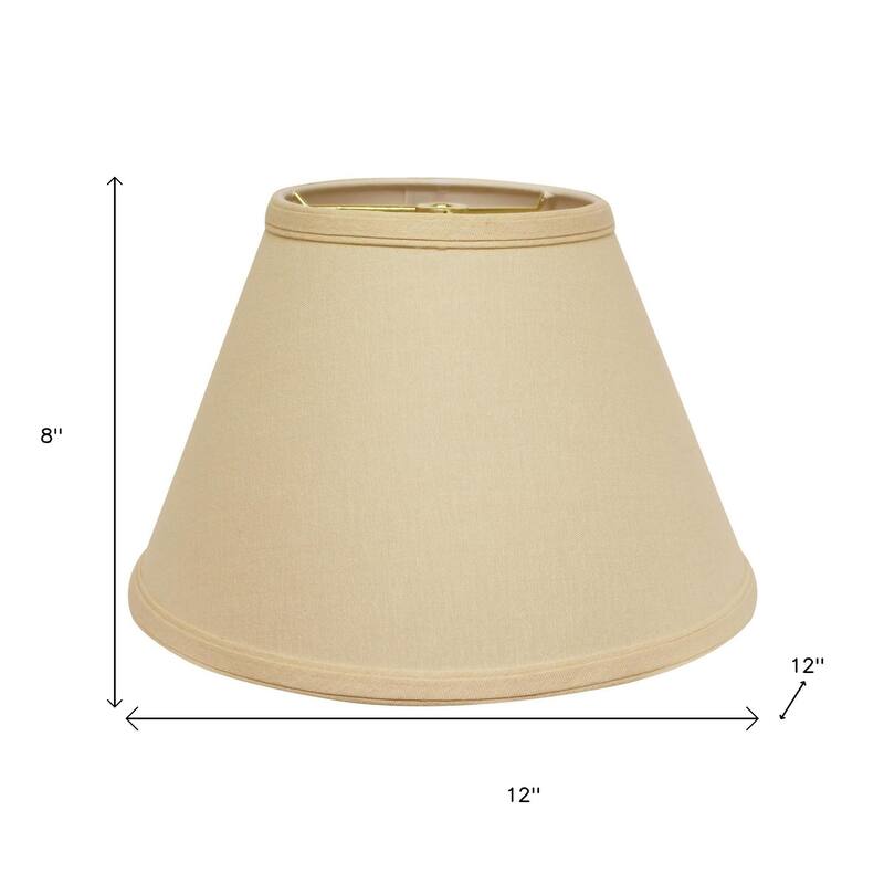 HomeRoots Beige Linen Empire Lamp Shade - 12"x8"x8"