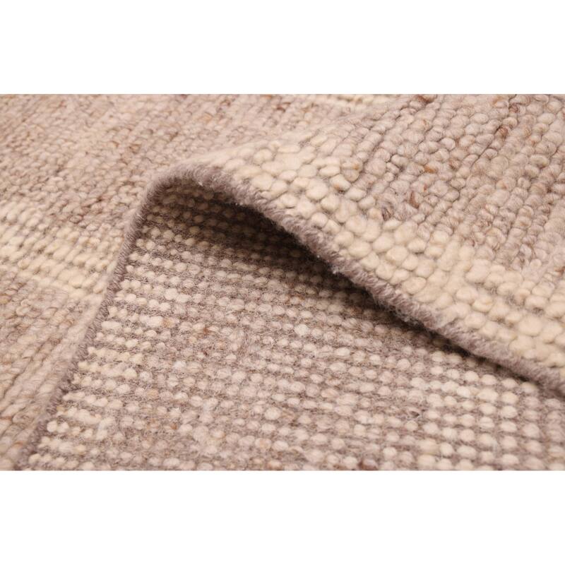 ECARPETGALLERY Hand-knotted Looma Taupe Wool Rug - 7'8 x 9'8