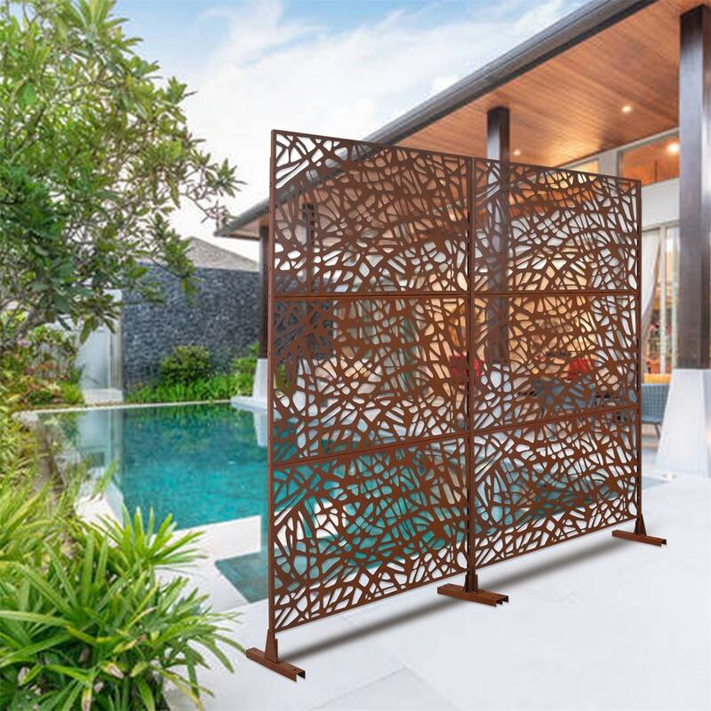 Outdoor & Indoor Privacy Screen Metal Privacy Screen 76" H×48" W