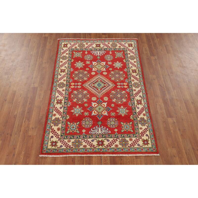Kazak Accent Rug Hand-Knotted Wool Carpet - 3'10" x 5'11"