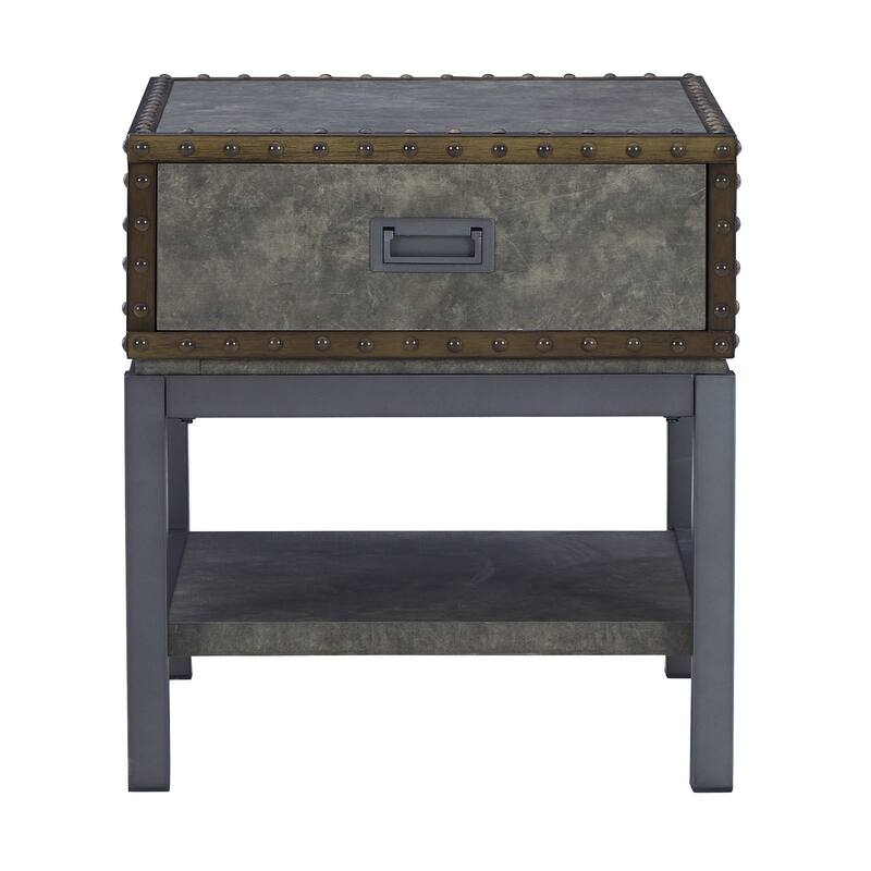 Ashley Furniture Derrylin Brown Rectangular End Table - 22"W x 25"D x 24"H